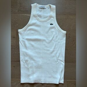 Lacoste White Ribbed Slim Fit Shirt